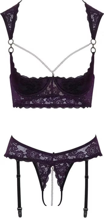 Cottelli Collection Violet Wireless Bra and Panty Set 80B/M