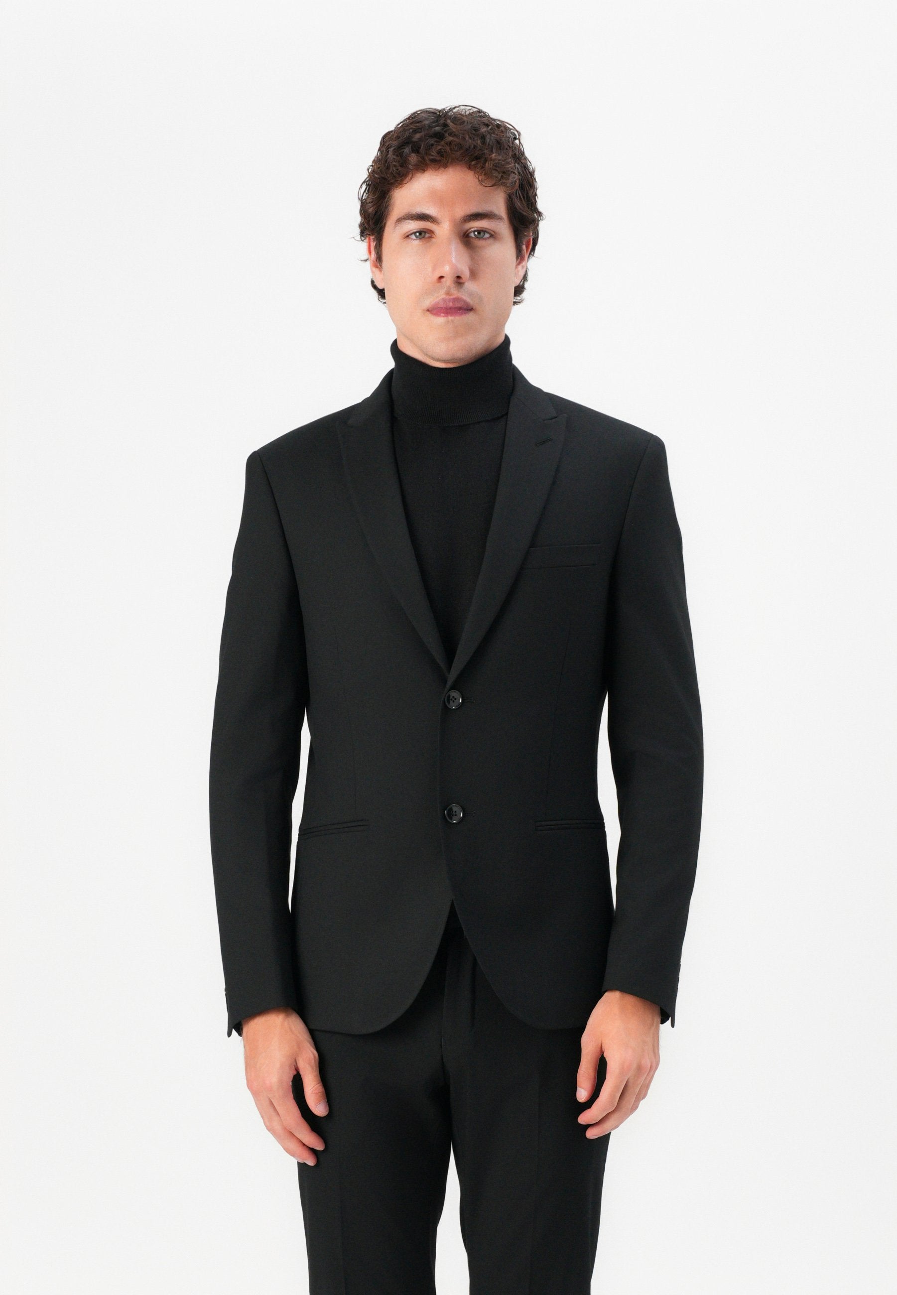Elegant Isaac Dewhirst Soloman Slim Fit Black Two-Button Suit Jacket