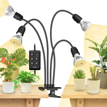 SANSI C21GL-GE26-10W 40W Adjustable 4-Head LED Grow Light