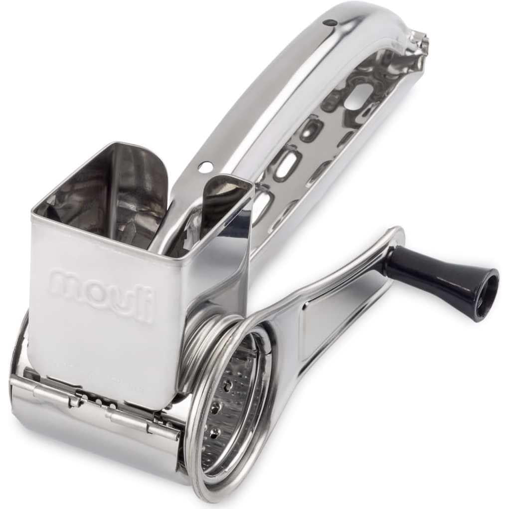 Moulinex Stainless Steel Rotary Cheese Grater - Easy Clean, Ambidextrous, Dishwasher Safe