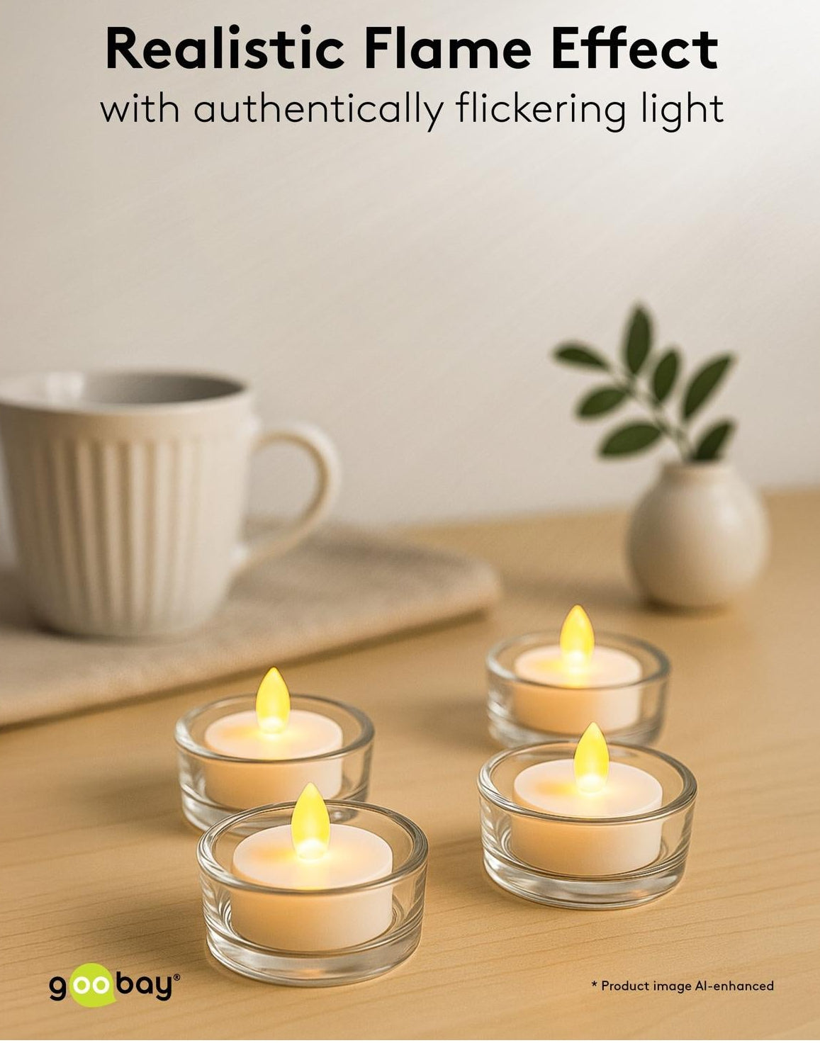 Goobay LED Tea Lights Set with Timer White