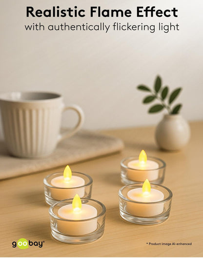 Goobay LED Tea Lights Set with Timer White