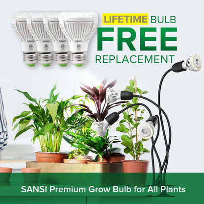 SANSI C21GL-GE26-10W 40W Adjustable 4-Head LED Grow Light
