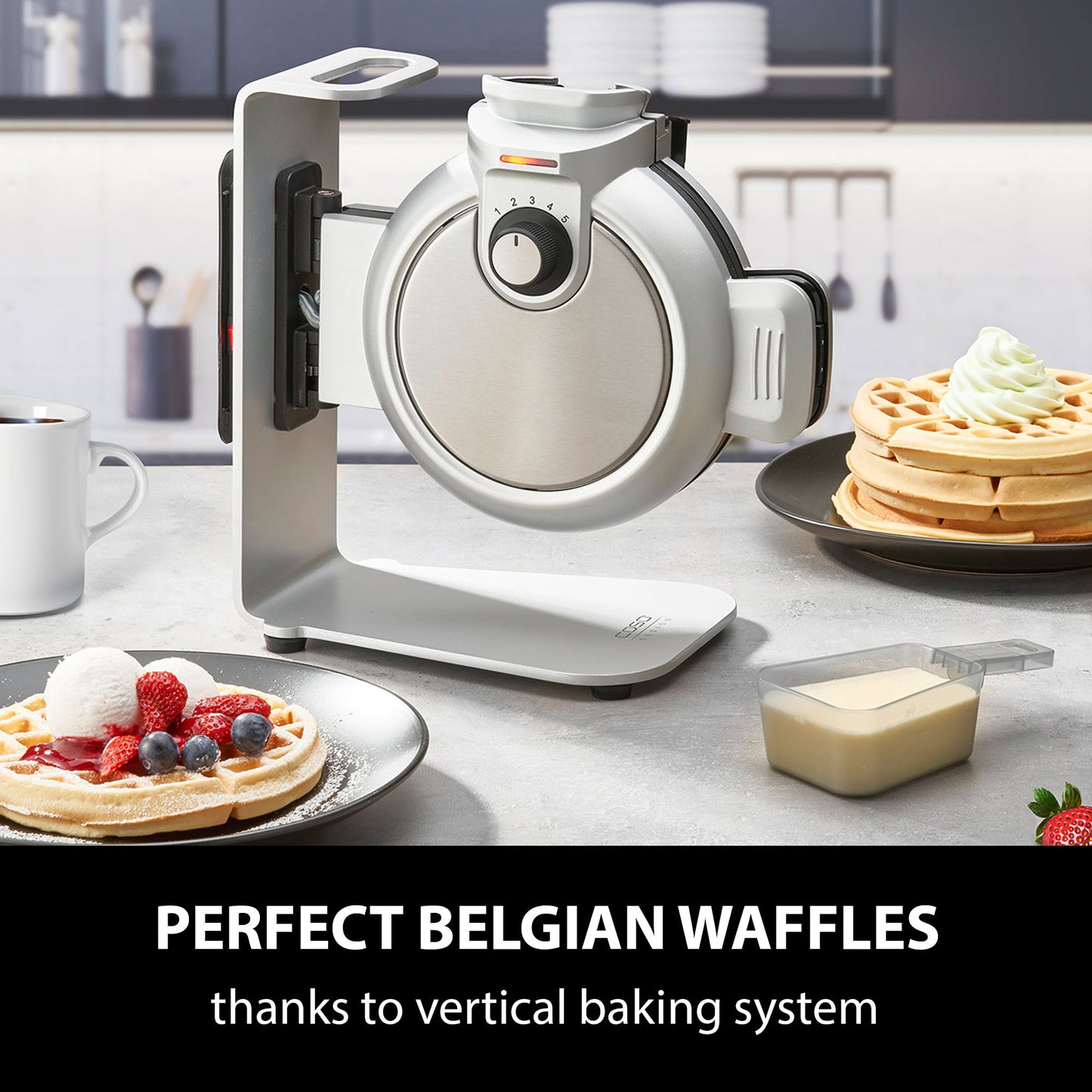 CASO Design WaffleUp Vertical Belgian Waffle Maker 5 Levels