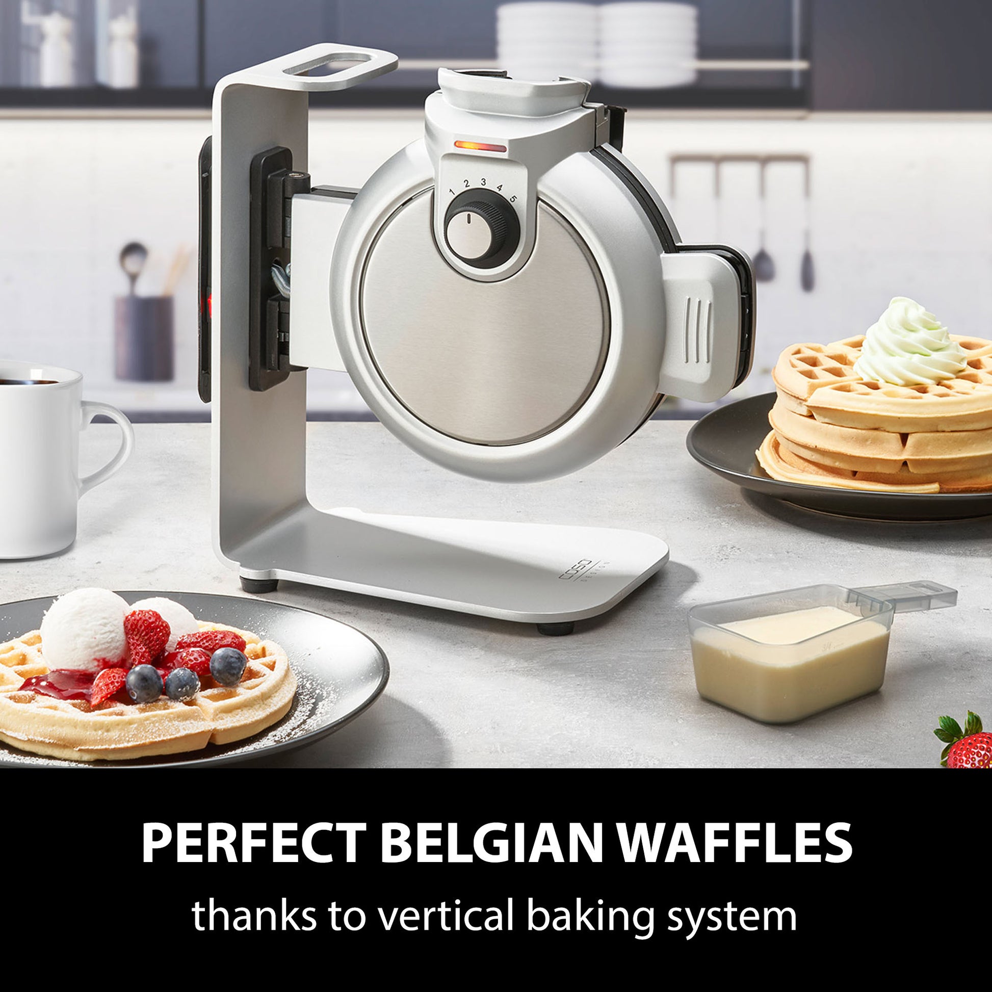 CASO Design WaffleUp Vertical Belgian Waffle Maker 5 Levels