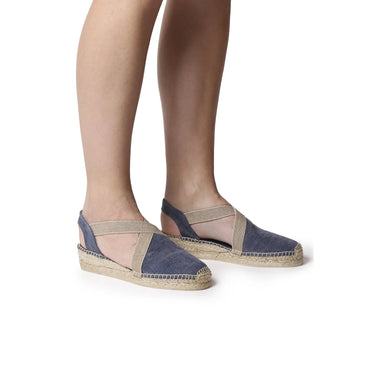 Toni Pons Verdi Women's Navy Canvas Platform Wedge Espadrille Heels - Gomix Brands Outlet