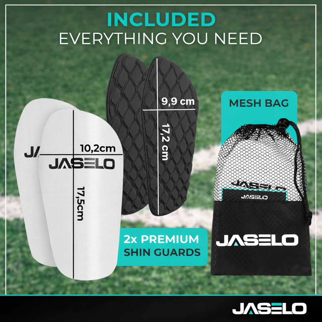 Adjustable Football Shin Pads – White TPU Guard for Kids