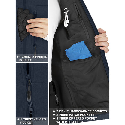 Men's Lightweight Softshell Vest: Windproof, Fleece Lined, Zip-Up for Golf & Hiking