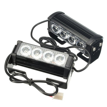 12V LED Strobe Flash Hazard Beacon Light - Red & Blue (2 Pack)