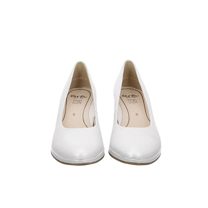ara Women's Orly Offwhite Leather Court Shoes with HighSoft Comfort Heel