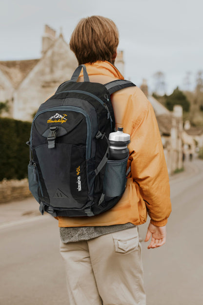 Allbag Waterproof 40L Black Hiking Backpack with Laptop Sleeve