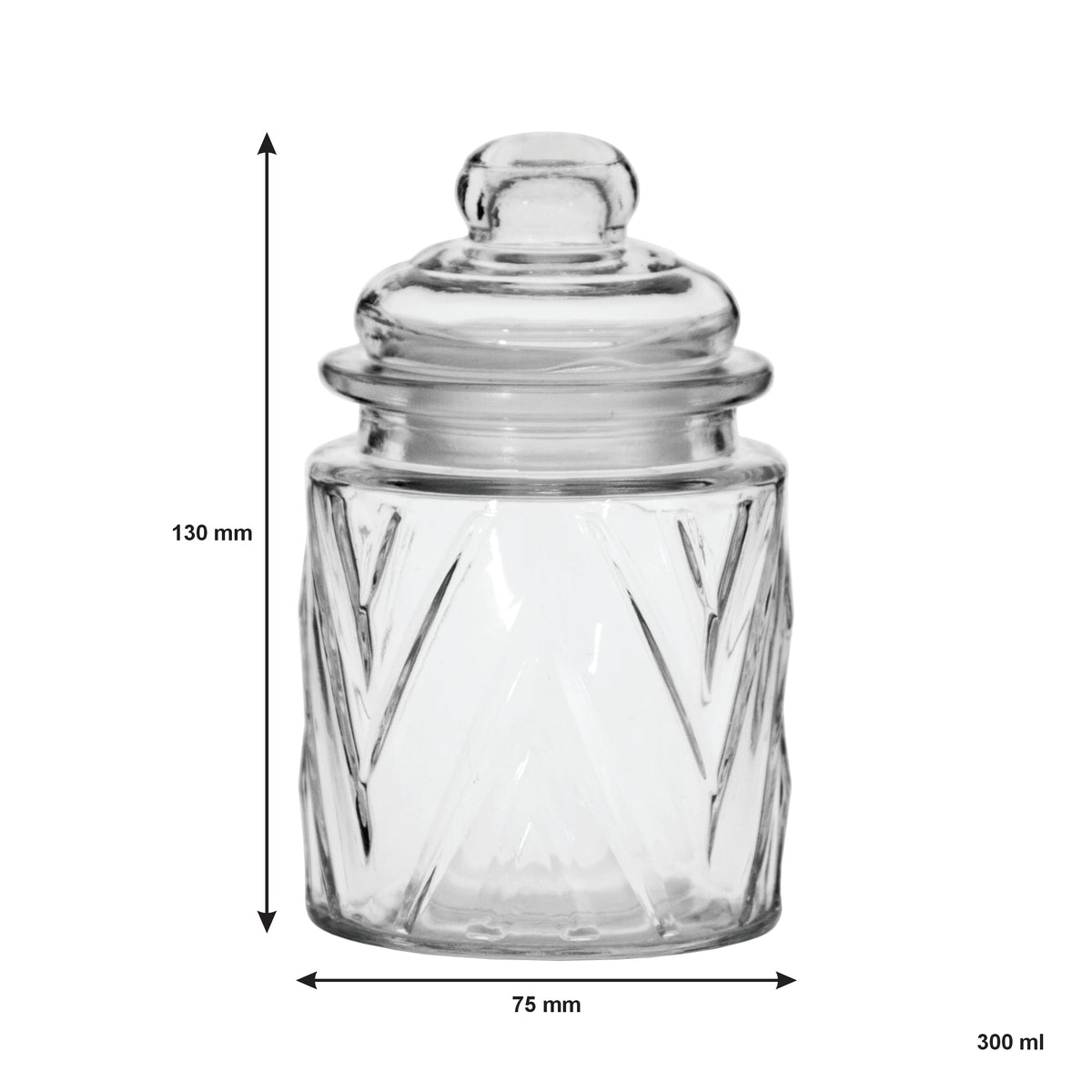 Regent Mini Glass Canisters 4-Pack 300ml