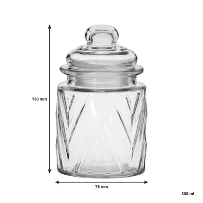 Regent Mini Glass Canisters 4-Pack 300ml
