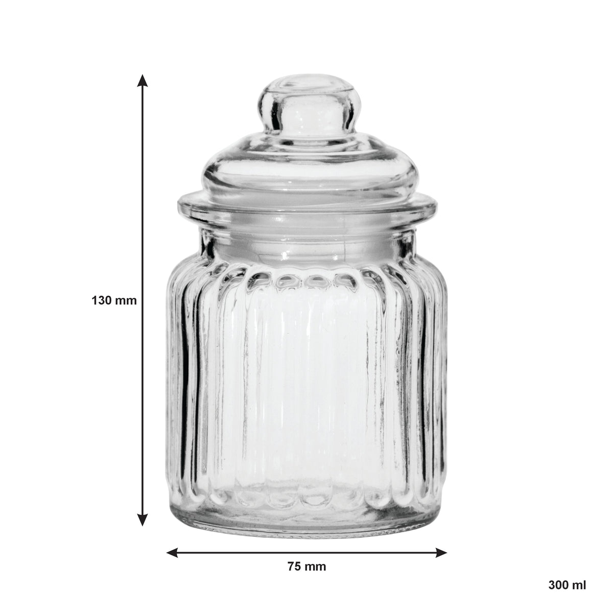 Regent Mini Glass Canisters 4-Pack 300ml