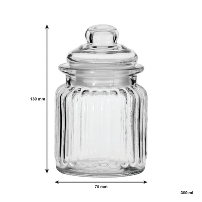 Regent Mini Glass Canisters 4-Pack 300ml