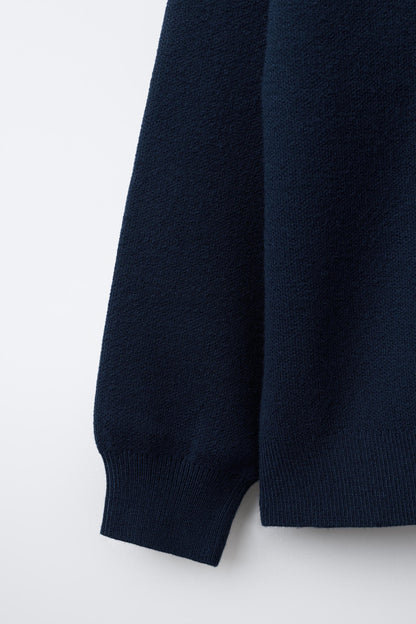 Zara Kids' Dark Navy V-Neck Long Sleeve Basic Button-Up Cardigan