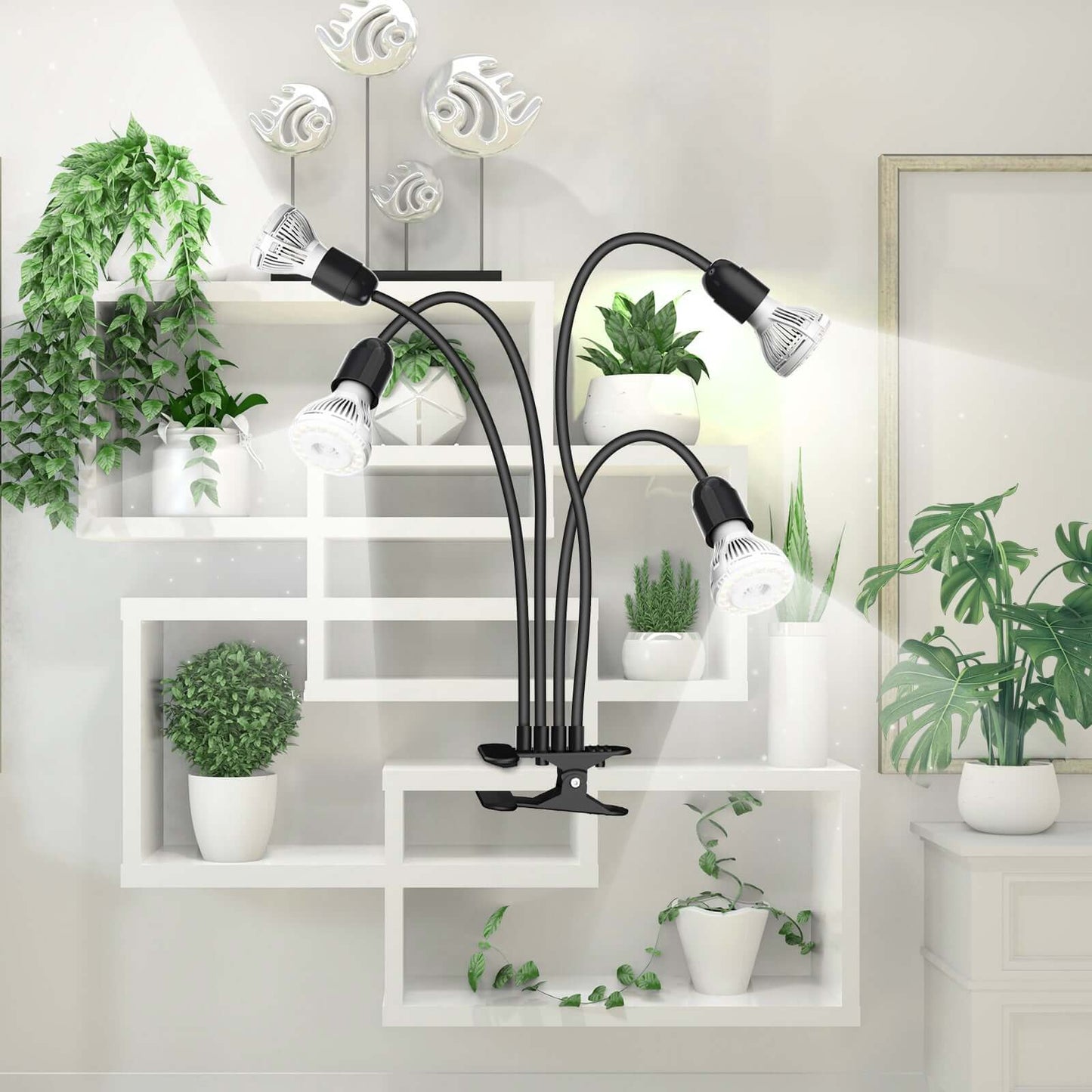 SANSI C21GL-GE26-10W 40W Adjustable 4-Head LED Grow Light