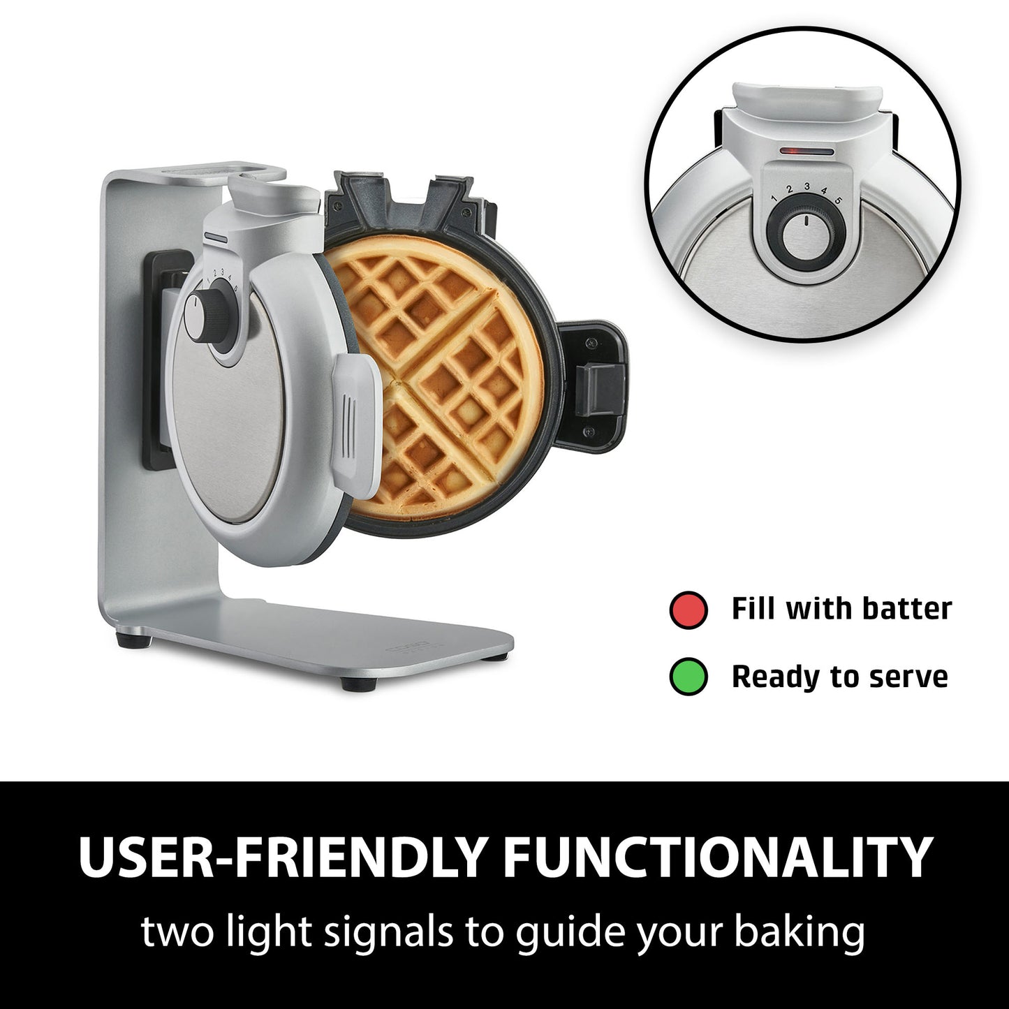 CASO Design WaffleUp Vertical Belgian Waffle Maker 5 Levels