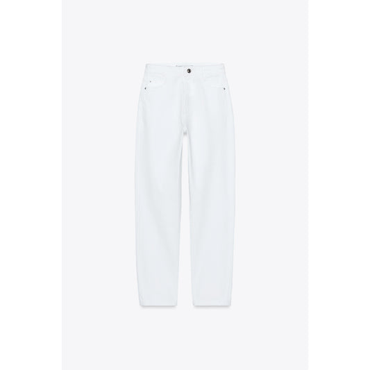 Zara Z1975 High-Waist Mom Jeans: Comfortable Ankle-Grazer Denim Style