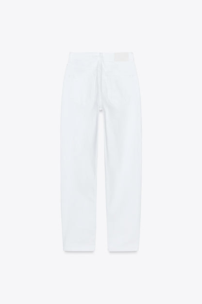 Zara Z1975 High-Waist Mom Jeans: Comfortable Ankle-Grazer Denim Style
