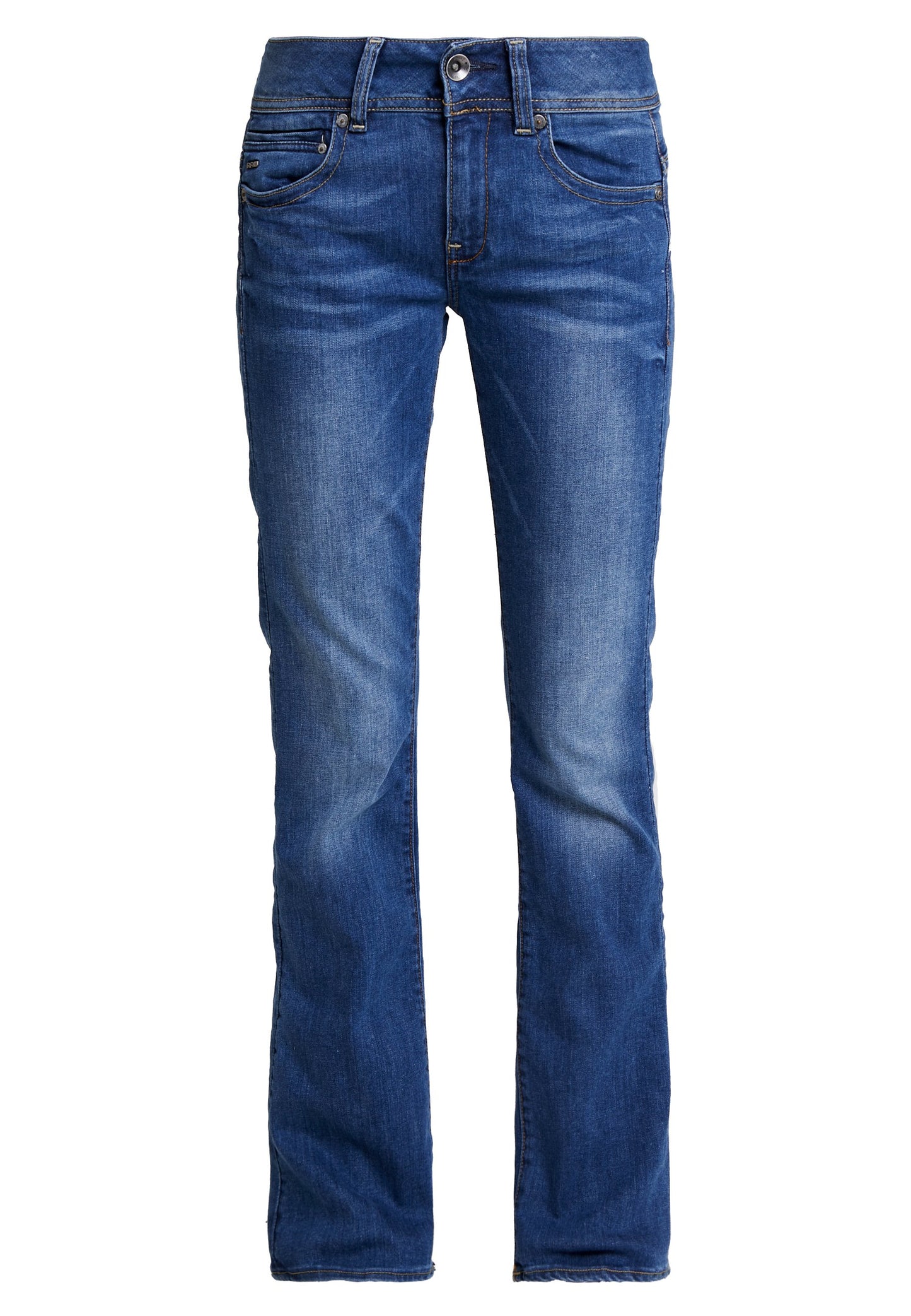 G-Star Midge Mid Waist Faded Blue Denim Bootcut Jeans: Comfortable, Flared Fit