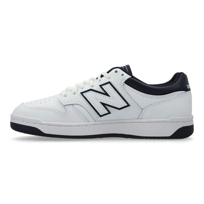 New Balance 480 Classic White Navy Leather Basketball Sneakers for Men