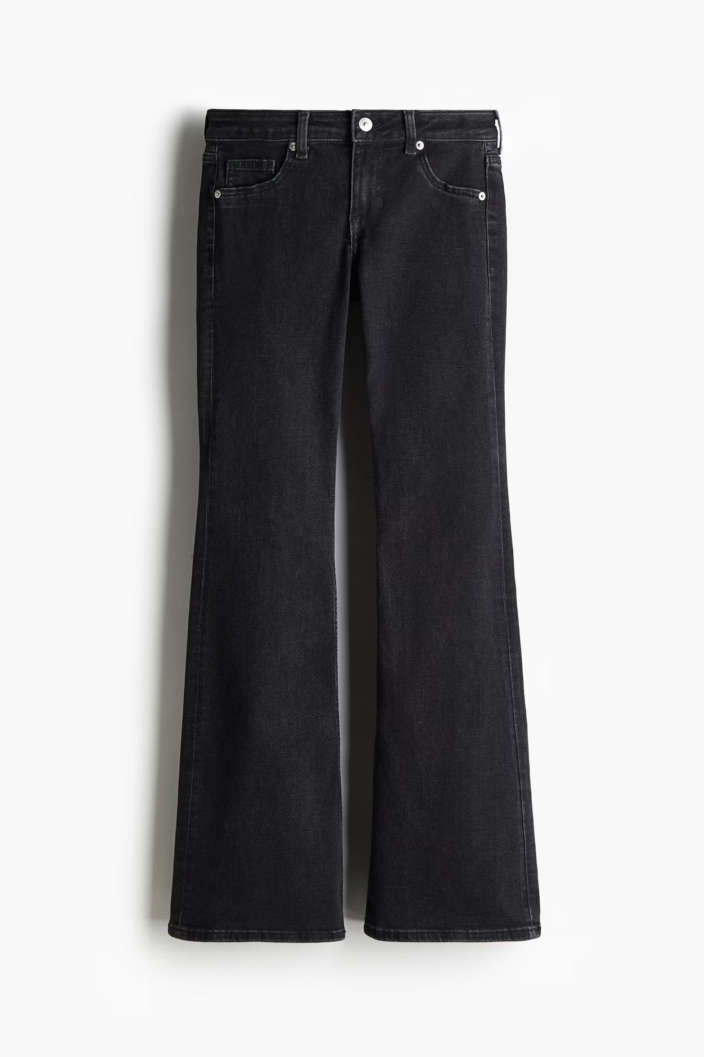 H&M Women's Black Low Waist Flare Jeans - Comfortable Stretch Denim