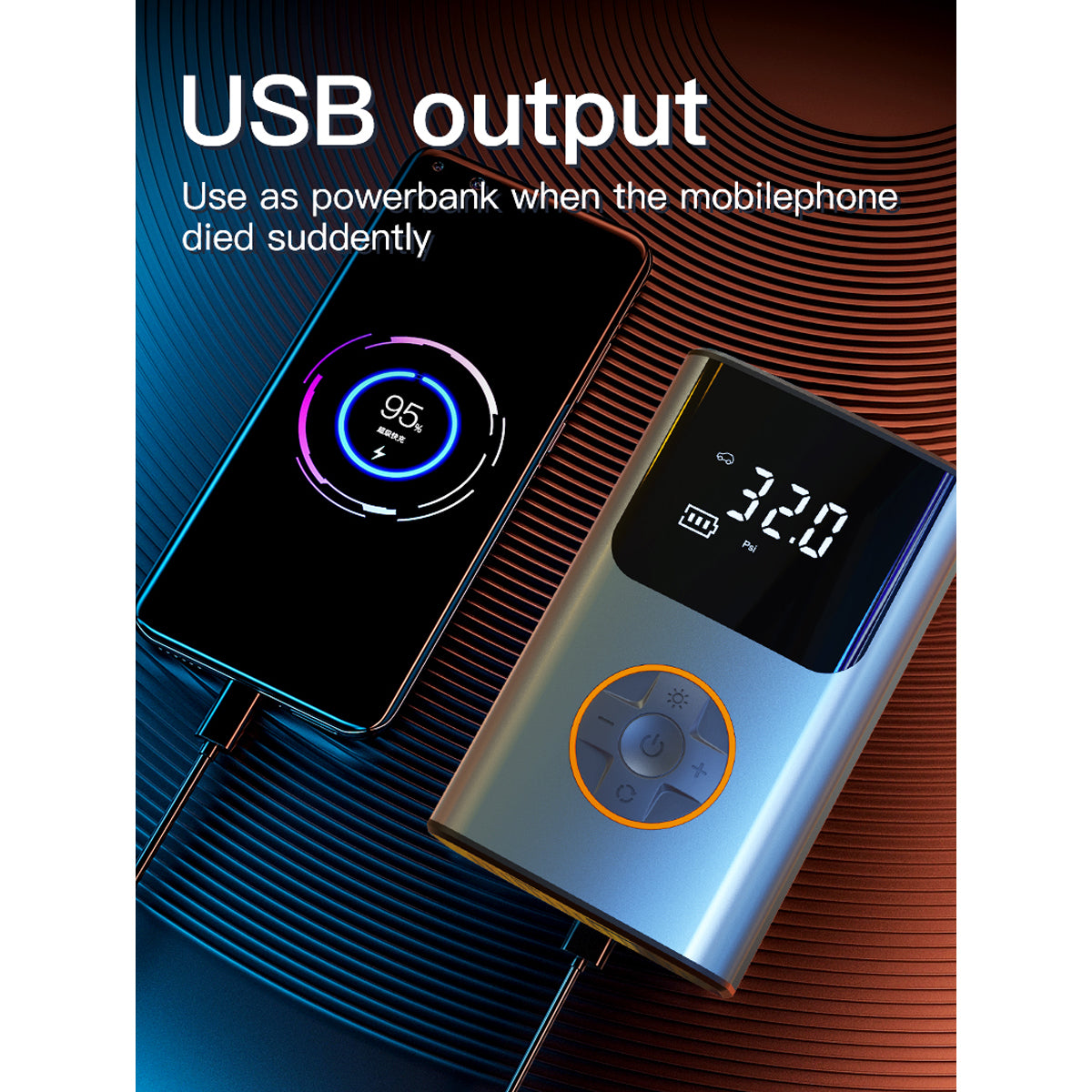 AQUILA Portable Rechargeable 150PSI Electric Air Pump Inflator