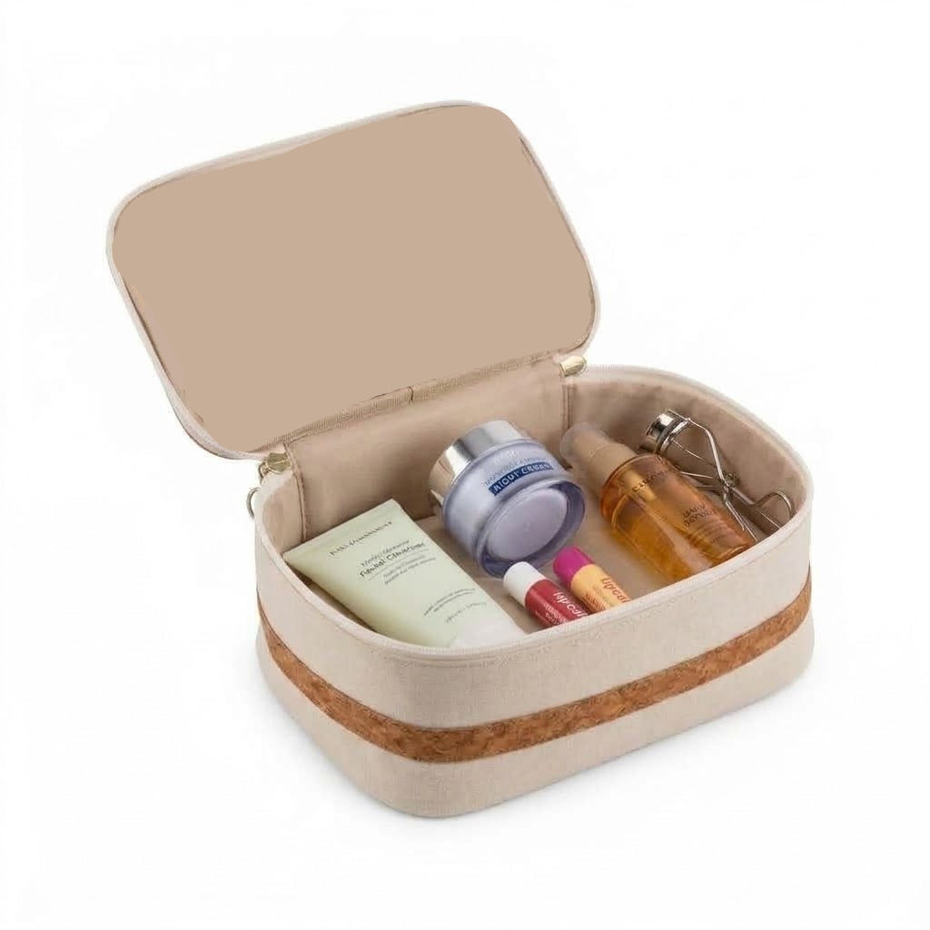 Topmove Cork Cosmetic Bag, Travel Toiletry