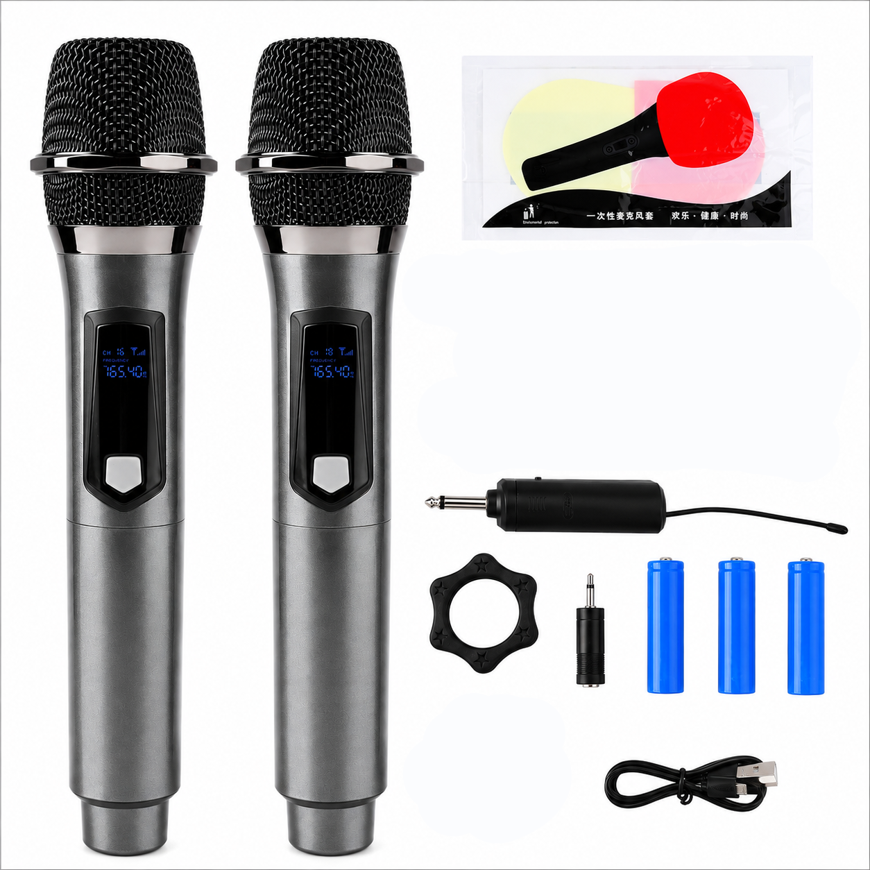 Karaoke Pro-Live Recording Vocal Microphone Handheld Wireless Dynamic System