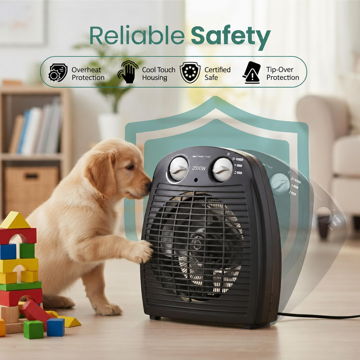 EMERIO FH-106737.2 Fan Heater 2000W Anthracite