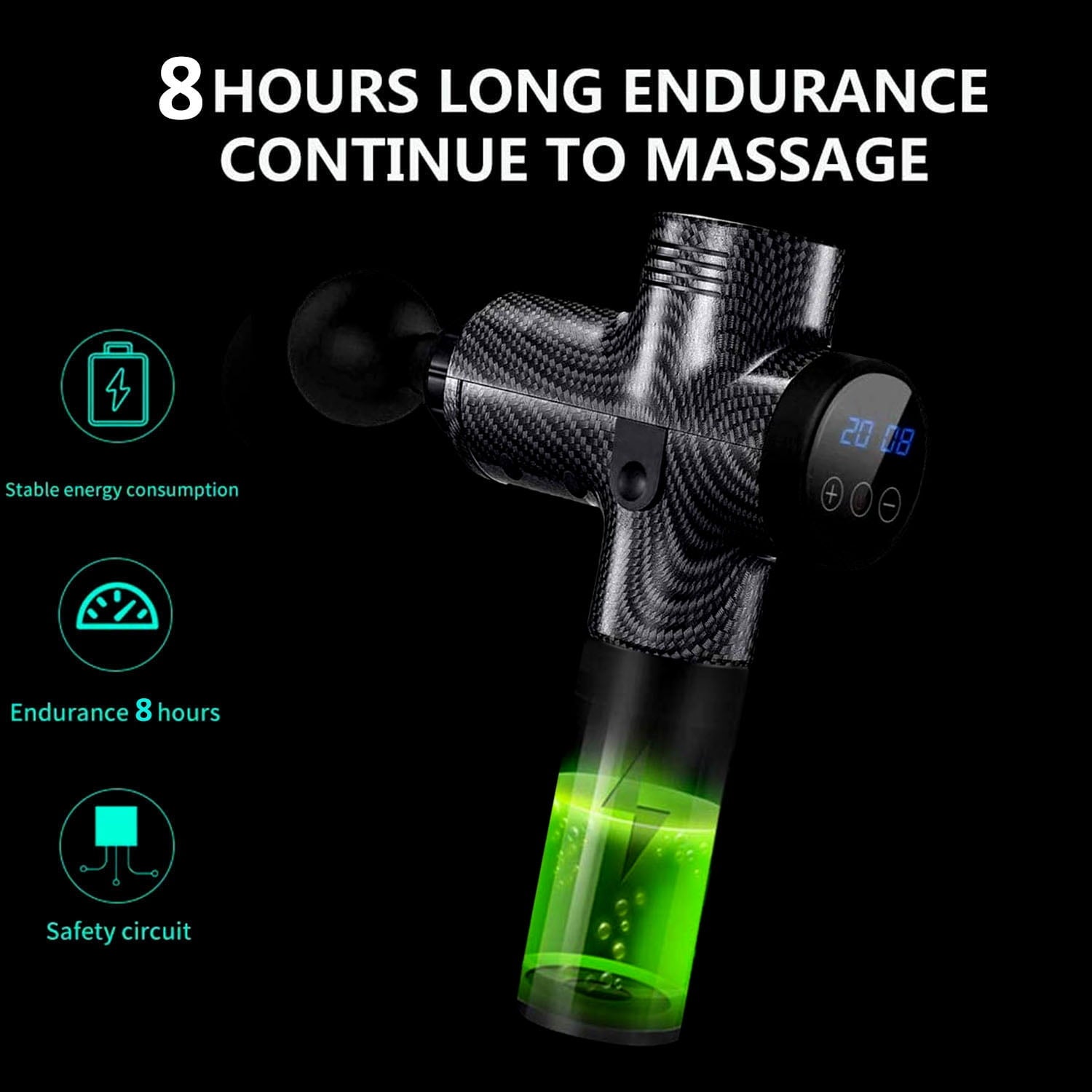Professional Cordless Percussion Massage Gun for Deep Muscle Relief, 6 Heads, 30 Speeds