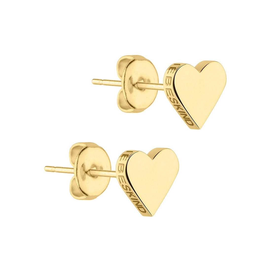 Elegant Liebeskind Berlin Gold-Coloured Heart Stud Earrings Stainless Steel