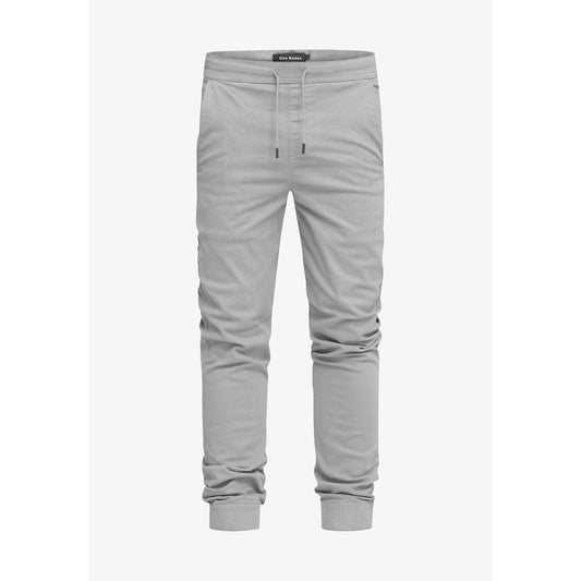 One Redox ORFORLI Men's Light Grey Tapered Chinos with Elastic Waistband