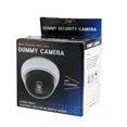 Realistic Flashing LED Dummy Dome Camera - White Security Deterrent