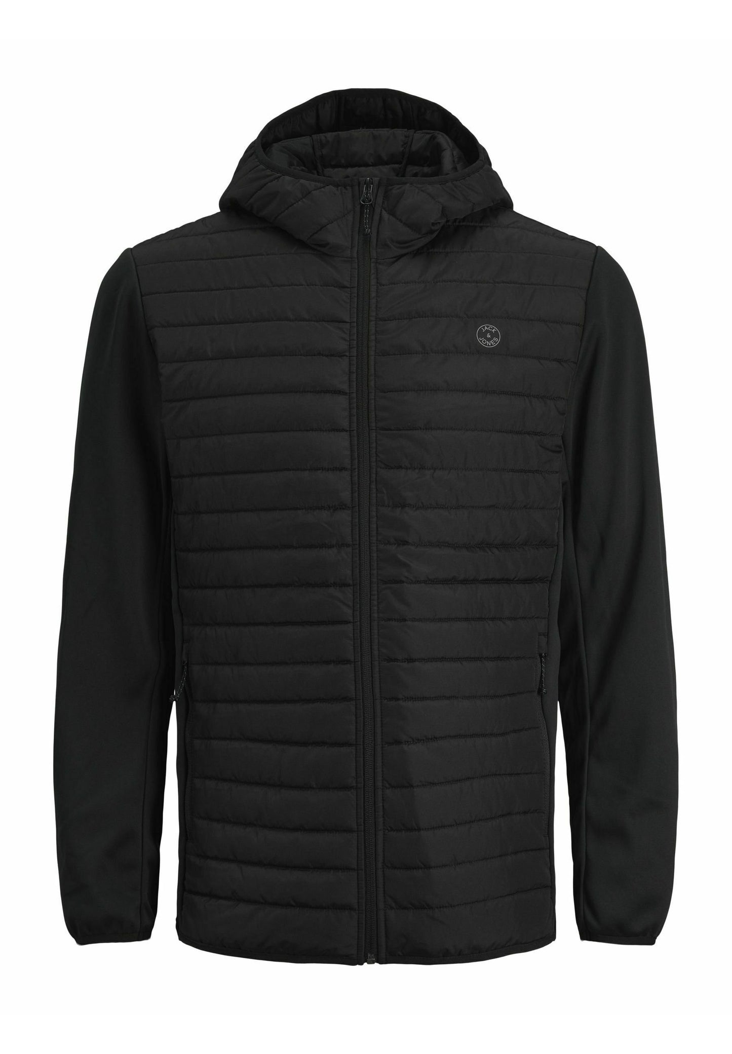 Jack & Jones PLUS SIZE Black Insulated Hooded Puffer Winter Jacket