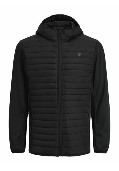 Jack & Jones PLUS SIZE Black Insulated Hooded Puffer Winter Jacket