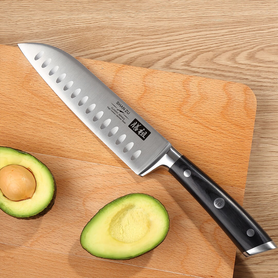 SHAN ZU Classic 7" Santoku Knife Sharp Fine Clean