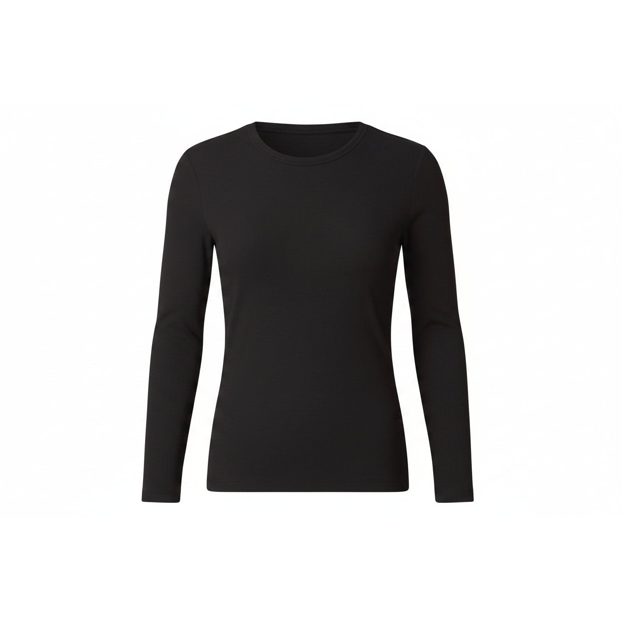 ESMARA Women's Black Ribbed T-Shirt