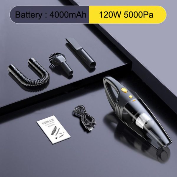 Powerful 120W Wireless Car Vacuum Cleaner Handheld Rechargeable Wet Dry Auto Home