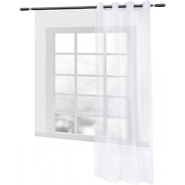 WOLTU Transparent Curtain with Eyelets White 140x225 cm