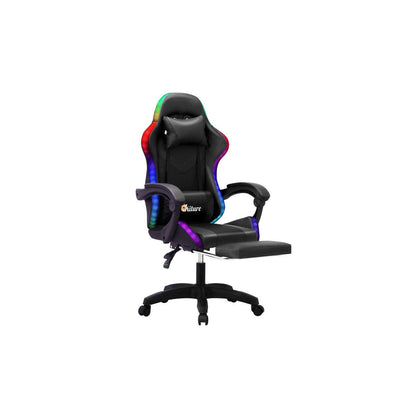 Oikiture RGB LED Gaming Massage Chair with 8-Point Support