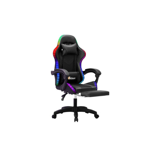 Oikiture RGB LED Gaming Massage Chair with 8-Point Support