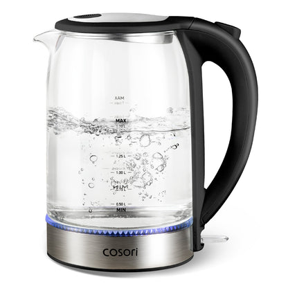 Cosori Electric Tea Kettle Glass 3.5‑7 Cups Black White Green
