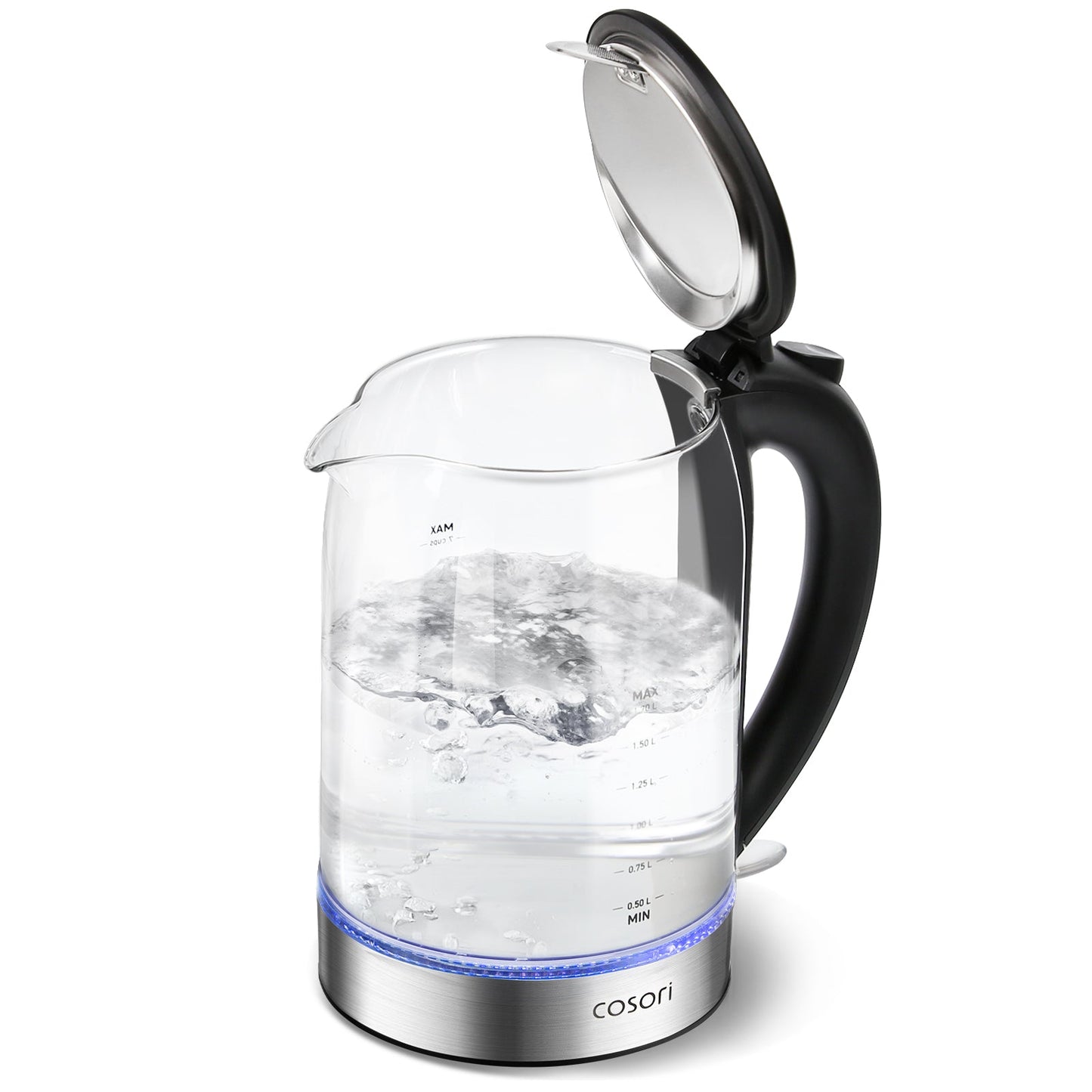 Cosori Electric Tea Kettle Glass 3.5‑7 Cups Black White Green