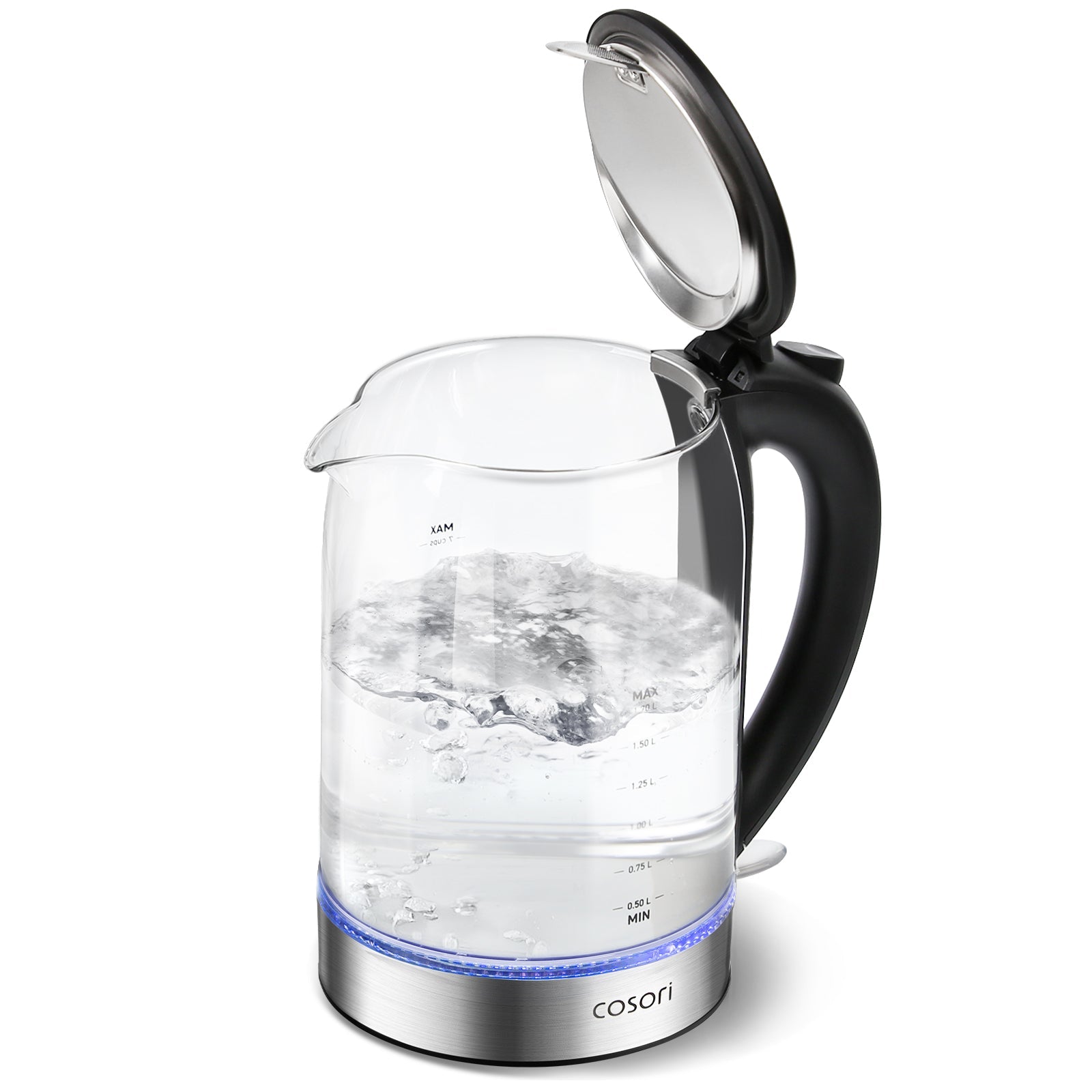 Cosori Electric Tea Kettle Glass 3.5‑7 Cups Black White Green