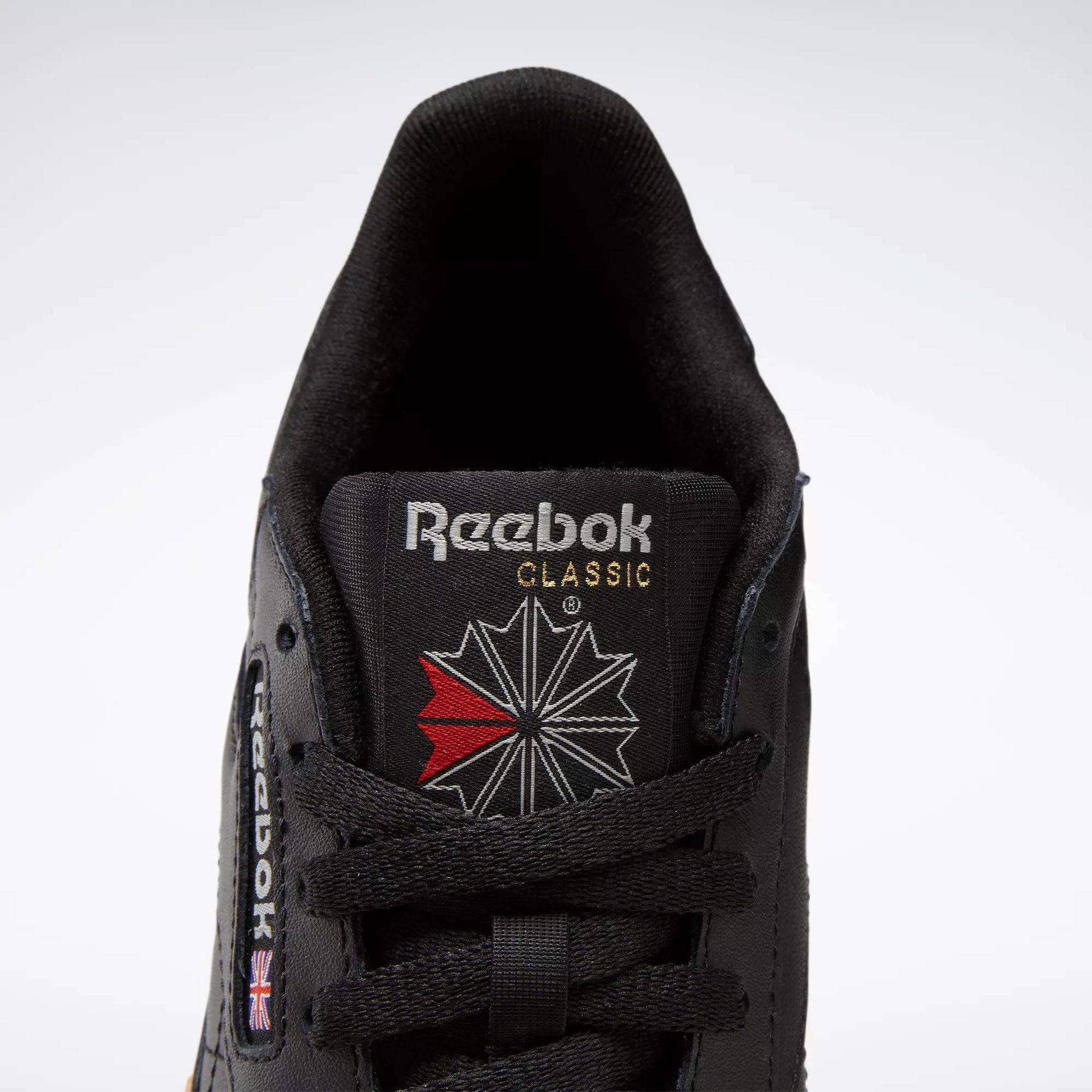 Reebok Women's Classic Leather Shoes Black Grey Gum Sole
