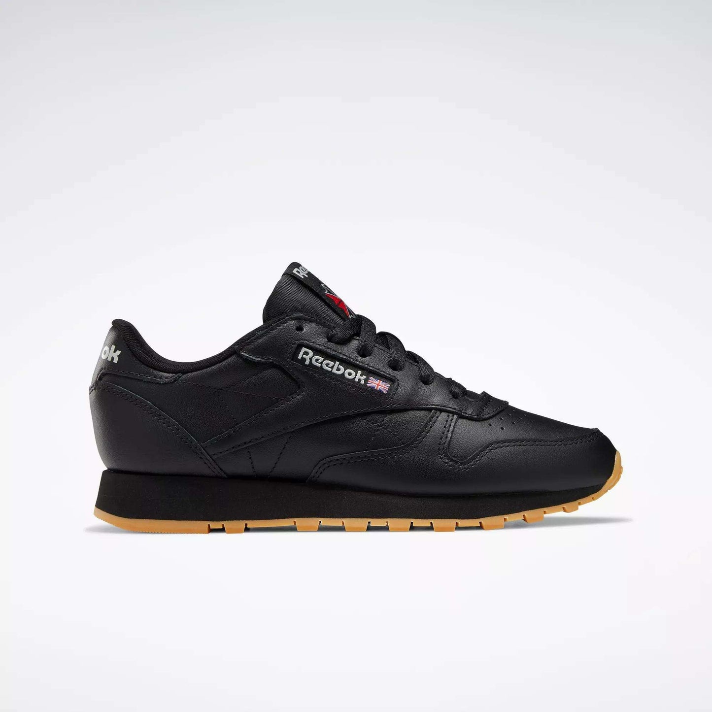 Reebok Women's Classic Leather Shoes Black Grey Gum Sole