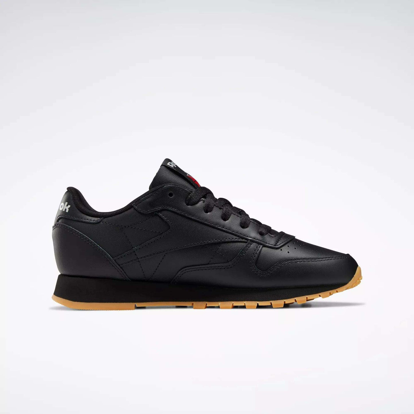 Reebok Women's Classic Leather Shoes Black Grey Gum Sole