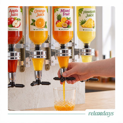 relaxdays Wall Bottle Holder Silver 4 Bottles